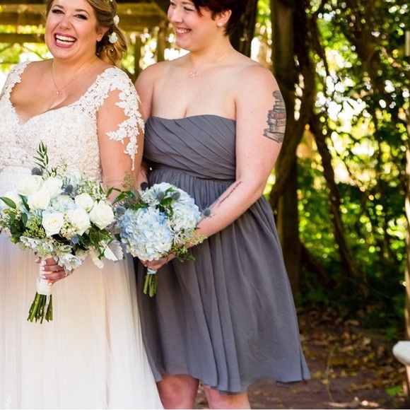 Azazie Grey Bridesmaid Dress - Picture 1 of 7